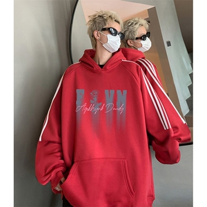 抖音得物供货 提供视频 秋冬重磅美式宽松织带连帽卫衣0426图片