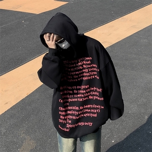 秋季oversize潮流宽松情侣外套美式高街潮牌连帽卫衣男 W7944-P48图片