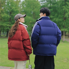 织带条纹三条棉服冬季男女情侣棉衣面包连帽服YY9880，男装棉衣，星座1206（原A206）