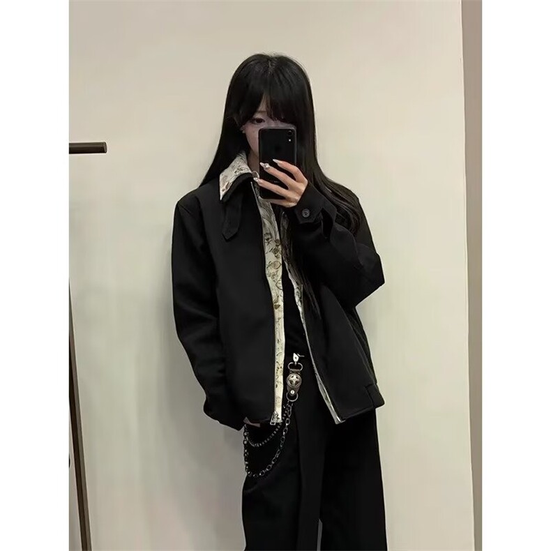 花里假两件夹克翻领拉链5拼接cleanfit短款翻领外套WLAK144-P7,男装夹克,星座1008