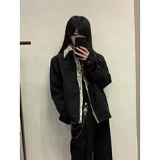 花里假两件夹克翻领拉链5拼接cleanfit短款翻领外套WLAK144-P7，男装夹克，星座1008
