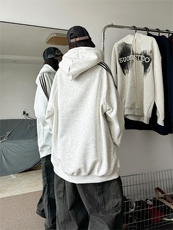 抖音得物高品质重磅全棉二开支持退换360克宽松织带连帽卫衣CM04，男装卫衣，电商A486