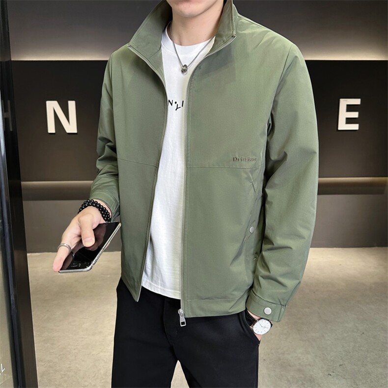 夹克男翻领韩版修身轻商务纯色刺绣外套A329-JK5086-P95,男装夹克,电商A329