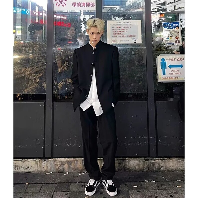 高级感痞帅新中式中山装夹克男春秋休闲立领西装外套潮~XZ180,男装西服,星座601-1