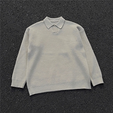 2025秋冬美式纯色POLO衫毛衣翻领针织衫高街A025-M17007-P65，男装针织衫/毛衣，电商A025
