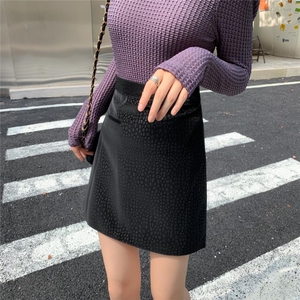 【现货】豹纹皮短裙图片