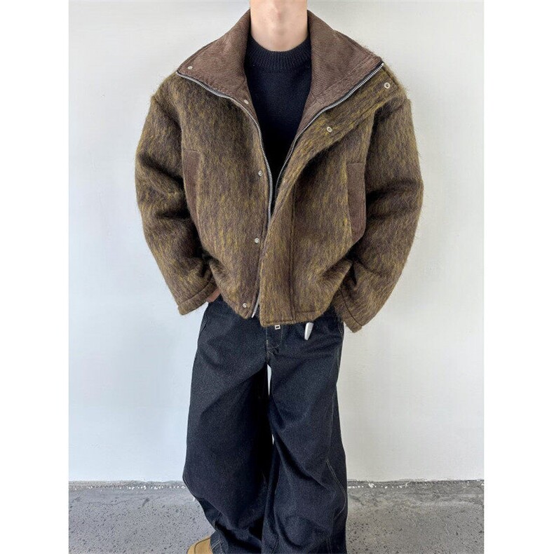 加厚慵懒风开衫外套小众设计感百搭上衣夹克，男装夹克，星座716-4