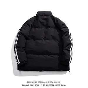 ! 白底冬季新款侧边两条杠保暖百搭立领棉衣MY355P115控158图片