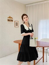 【现货】珍珠领气质连衣裙，女装连衣裙，新依佳人