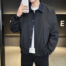 春季新款撞色拼接假两件翻领外套男休闲夹克JK02631-P80，男装夹克，星座308B-2