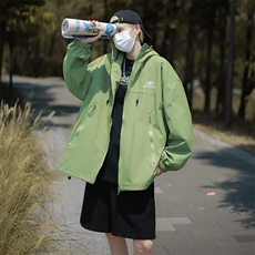 潮牌痞帅运动oversize冲锋衣外套男春季美式简约休闲连帽夹克8819，男装夹克，星座506