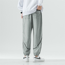 男士休闲裤秋季帅气宽松束脚排扣裤子韩版潮流百搭个性运动卫裤，男装休闲裤，电商A011（原4039）