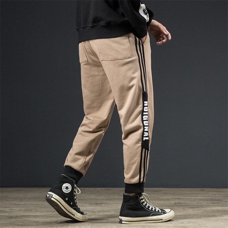2021新款纯棉织带运动休闲裤束脚卫裤宽松5063-358,男装休闲裤,星座304A-1