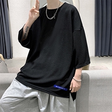 Q11202-P30春夏季七分袖t恤男大码五分袖男短袖中袖大皂风，男装T恤，电商A040