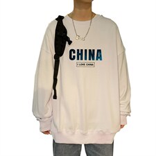 ！22秋装港风日系大码印花圆领卫衣长袖潮流学生上衣WY109P25，男装卫衣，电商B220