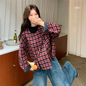 新款现货格子毛呢送包包2C282-985P235K338图片