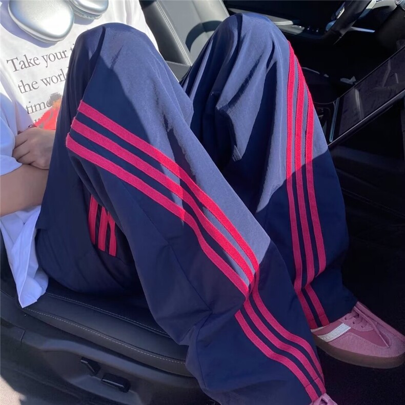 美式三条杠速干裤男春秋季潮牌透气情侣休闲裤宽松百搭运动长裤子,女装休闲裤,星座218-1（原230）
