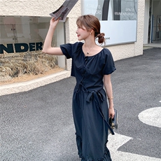 时尚显瘦套装裙女2025夏季新款韩版设计感泡泡袖上衣半身裙两件套，女装套装/套裙，2C206