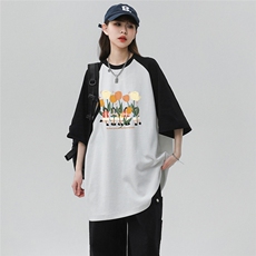 中性风新款百搭纯棉圆领印花潮流时尚宽松短袖T恤DT6365P35控58，男装T恤，电商A268