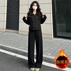 黑色上衣+黑色裤子（加绒款套装）