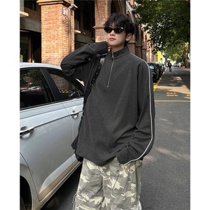 冬季2026新款打底衫半高领拉链秋季内搭长袖T恤卫衣男女S362-P48图片