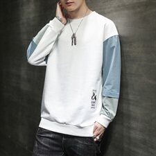 拼接新款潮牌宽松休闲圆领情侣卫衣男DS667T，男装卫衣，电商A102
