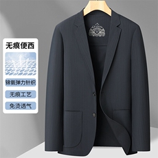 高品质夏季冰丝无缝压胶防晒休闲西服男士轻薄休闲小西装单西外套，男装西服，钱塘723