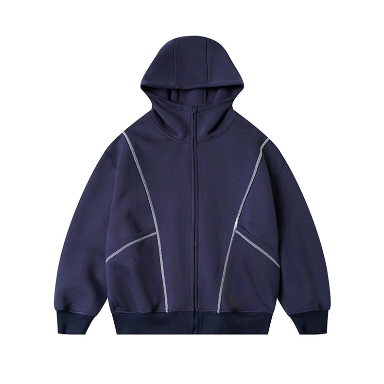 秋季重磅380克全棉直播拉链套头连帽卫衣外套AH909-P46，女装短外套，星座610B-1