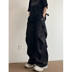JY587-P45炸街裤子男褶皱感无性别休闲裤垂感机能阔腿裤网图，男装休闲裤，星座1501-3