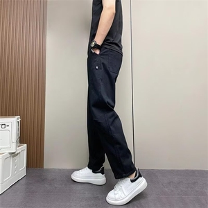 1506-1/KYS2261/P49男士休闲裤季设计感单款纯色弯刀裤痞帅百搭图片