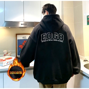 抖音供货、重磅360克现货加绒印花连帽卫衣HD019-1-LMWY44118-P40图片
