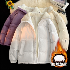 抖音直播连帽棉衣假两件加厚棉袄情侣款百搭面包服MY111-P65，男装棉衣，星座1402-1