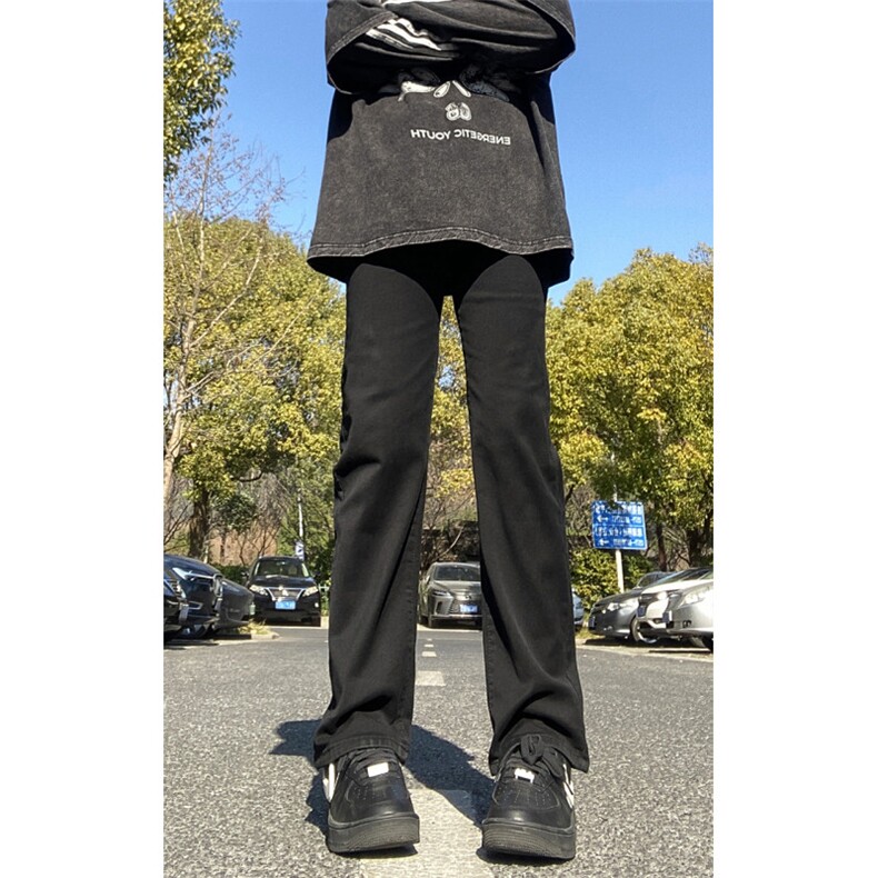 2024春款修身直筒复古弹力牛仔裤715-6-BK811P55图片