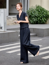 牛仔时尚套装女夏气质减龄显瘦休闲两件套2D050-7281P145，女装套装/套裙，琦鑫阁（原依鑫阁）