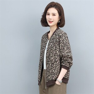春季新款女装花色时尚短外套 修身显瘦百搭款图片