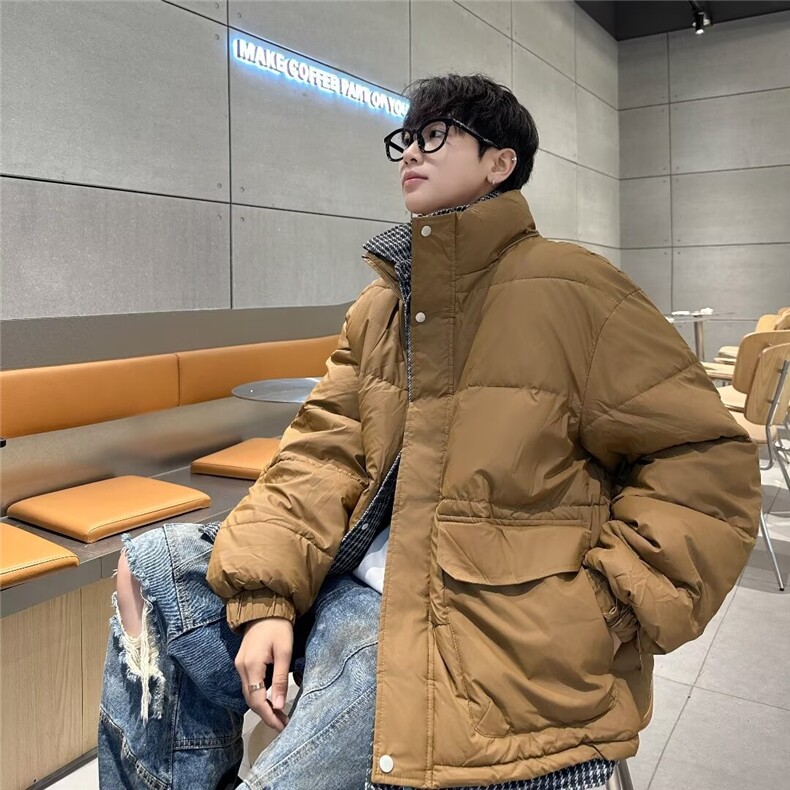 F603P95潮牌假两件棉服男冬季潮流痞帅工装棉衣男男士冬装,男装棉衣,星座512-6
