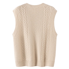 2025年秋季百搭厚款五星款加厚麻花带兜马甲，女装马甲，珍丝贝尔