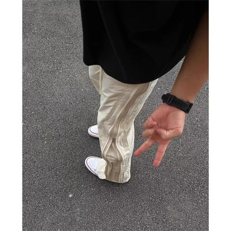 美式侧边双拉链裤子男款春秋季防风防水冲锋裤户外登山运动休闲裤,男装休闲裤,星座601-1