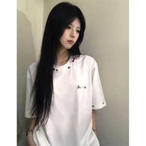 BK910CC-特P28 彩虹刺绣重磅短袖T恤男女图片