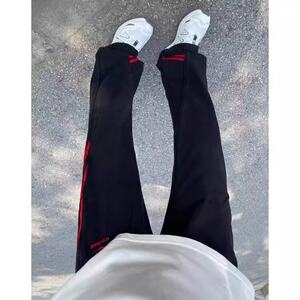 三条纹撞色拼接牛仔裤男款夏季微喇小众设计感裤子直筒裤 NA096图片