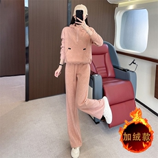 女秋冬新款加绒时尚休闲百搭两件套潮，女装套装/套裙，江南