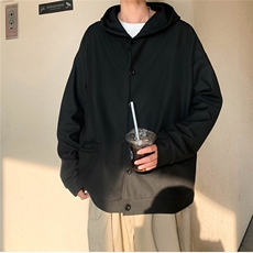 冬款秋款男连帽卫衣华夫格单排扣夹克外套WY089P50，男装卫衣，星座1013-1