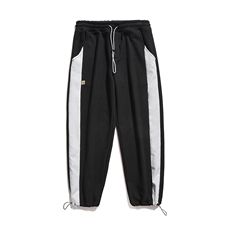 2025冬季新款男加厚华夫格撞色休闲裤灯芯绒卫裤黑GK60-P50，男装休闲裤，电商B277(原6028)