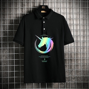 PL57138-P35 翻领短袖polo衫男大码胖子半袖t恤男有领保罗衫图片