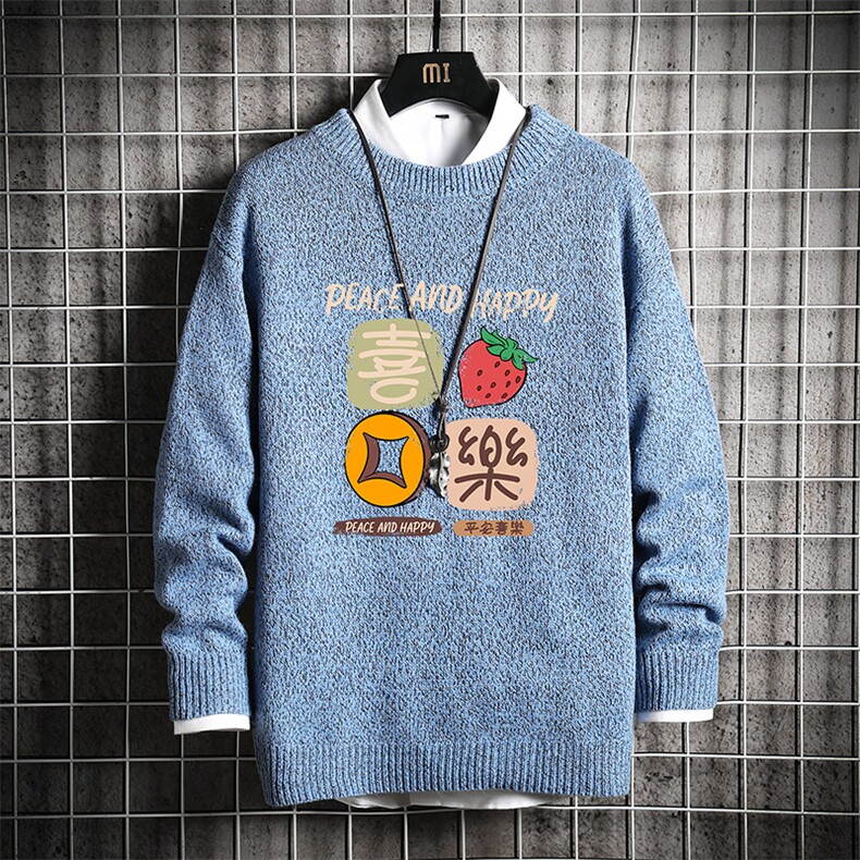 加厚加绒毛衣男大码毛线衣男针织衫M19332-P45加绒款-P65网格,男装针织衫/毛衣,电商A040A