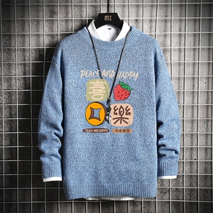 加厚加绒毛衣男大码毛线衣男针织衫 M19332-P45 加绒款-P65 网格图片