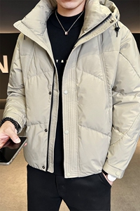 冬季店主风新款连帽标羽绒服男 短款保暖羽绒外套Y172-P210图片
