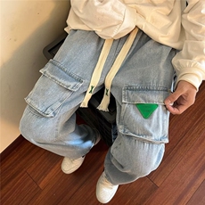 工装牛仔裤男青少年小众设计感口袋港风XK8005P42，男装牛仔裤，星座1116-2
