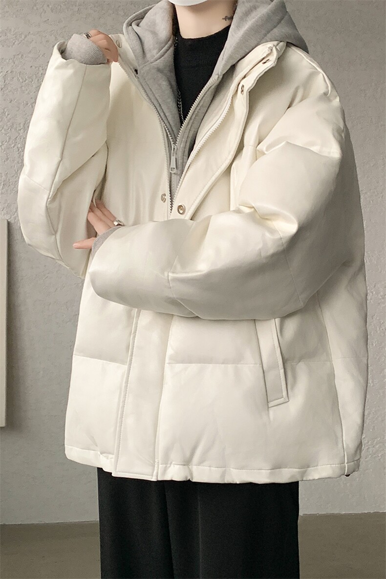 8XL-M高品质！！特大码羽绒服假两件皮棉袄连帽羽绒服YRFC02P190,男装羽绒服,电商D206-1