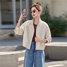 BAO现货外套女2026新款春秋季简约翻领软皮衣夹克上衣女装PU，女装皮衣，潮流依族